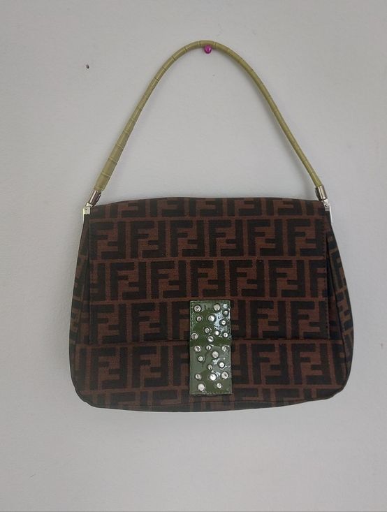 None Handbags - Brown Zucca Monogram Flap Baguette Bag